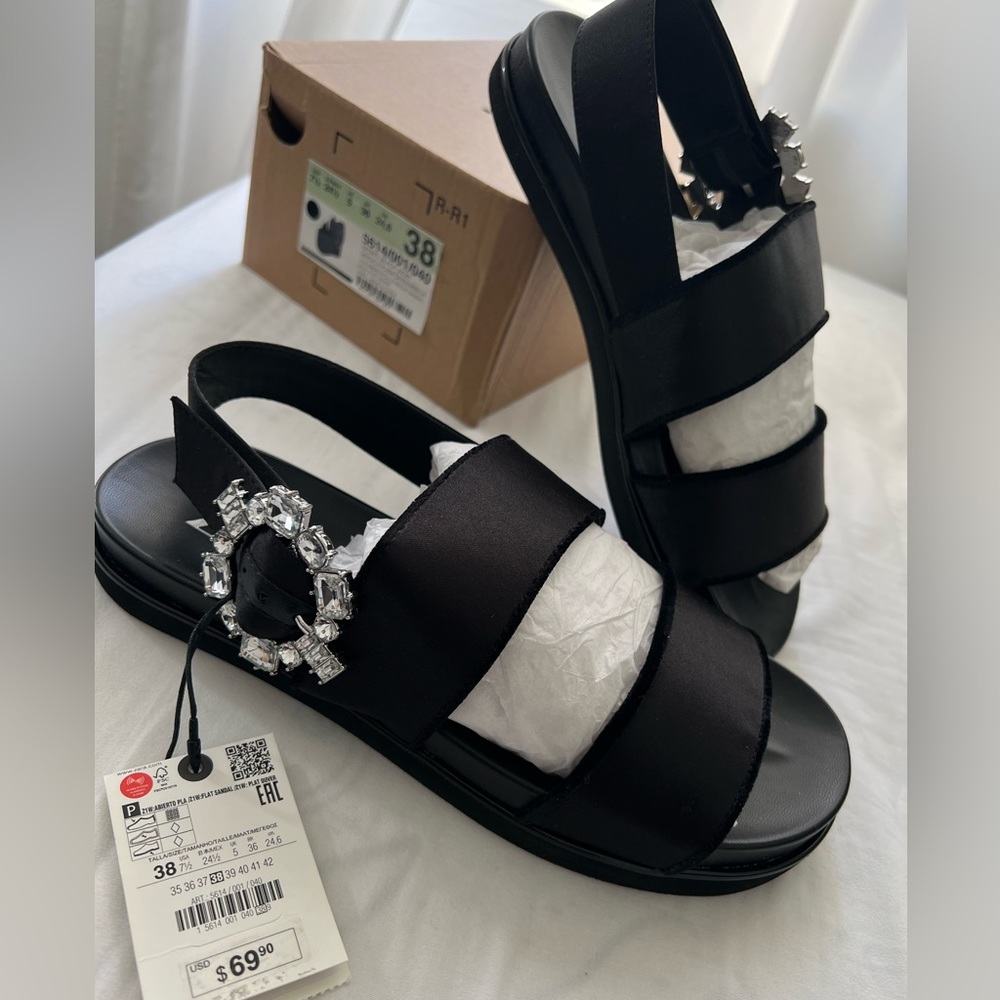 Zara Black Sandals